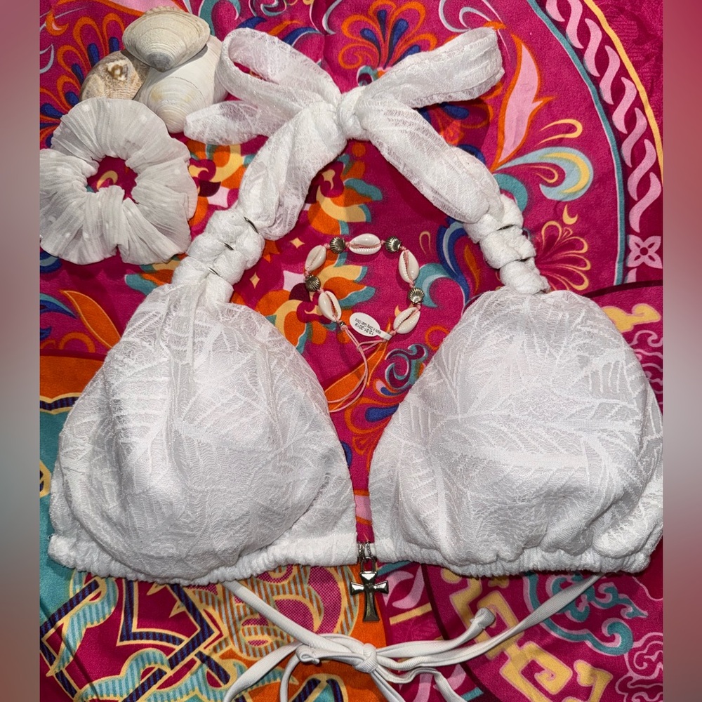 Cottagecore white Y2K swimsuit top